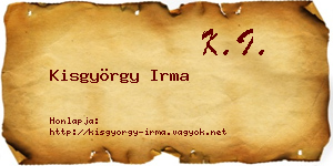 Kisgyörgy Irma névjegykártya