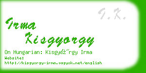 irma kisgyorgy business card